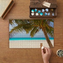 Palmiye Ağacı - Kusal - Deniz Kıyısı Tasarımı 240 Parça Ahşap Puzzle Ahşap Kutuda  MP04761