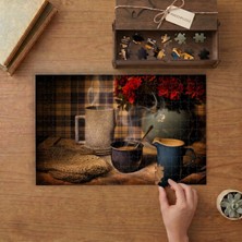 Sıcak Içecekler - Kahve - Çay Tasarımı 240 Parça Ahşap Puzzle Ahşap Kutuda  MP04696