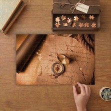 Pusula Eski Kağıt  Tasarımı 240 Parça Ahşap Puzzle Ahşap Kutuda  MP00157