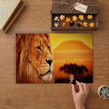 Aslan - Günbatımı Tasarımı 240 Parça Ahşap Puzzle Ahşap Kutuda  MP03352