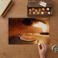 Taş Fırında Karışık Pizzalar Tasarımı 240 Parça Ahşap Puzzle Ahşap Kutuda  MP01362