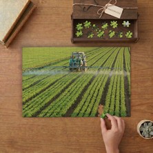 Tarla Ilaçlayan Traktör- Tarım  Tasarımı 240 Parça Ahşap Puzzle Ahşap Kutuda  MP00461