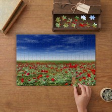 Gelincik Tarlası - Gökyüzü - Manzara Tasarımı 240 Parça Ahşap Puzzle Ahşap Kutuda  MP02453