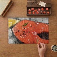 Baharatlı Somon Dilimi Tasarımı 240 Parça Ahşap Puzzle Ahşap Kutuda  MP02707