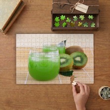 Kivi Suyu - Taze Meyve Suyu Tasarımı 240 Parça Ahşap Puzzle Ahşap Kutuda  MP01824