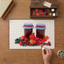 Meyve Reçelleri - Kırmızı Meyveler Tasarımı 240 Parça Ahşap Puzzle Ahşap Kutuda  MP01827