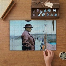 Sivil Kıyafetli Mustafa Kemal Atatürk  Tasarımı 240 Parça Ahşap Puzzle Ahşap Kutuda  MP06367