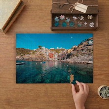 Italya Ada Manzarası- Deniz- Sahil- Evler Tasarımı 240 Parça Ahşap Puzzle Ahşap Kutuda  MP00036