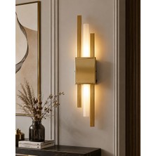 Nazarium Simetri Gold Kasa Dekoratif Ledli Duvar Aplik Pilli ve Elektrikli 3200K Gün Işığı