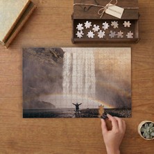 Şelale - Sisli Dağ Manzarası Tasarımı 240 Parça Ahşap Puzzle Ahşap Kutuda  MP01350