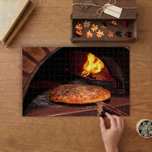 Taş Fırında  Pizza- Italyan Pizzası Tasarımı 240 Parça Ahşap Puzzle Ahşap Kutuda  MP01357