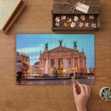 Lviv Opera ve Bale Tiyatrosu Tasarımı 240 Parça Ahşap Puzzle Ahşap Kutuda  MP01411