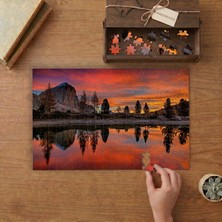 Kızıl Gökyüzü Doğa Manzarası Tasarımı 240 Parça Ahşap Puzzle Ahşap Kutuda  MP05104