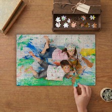 Boya Yapan Çocuklar Tasarımı 240 Parça Ahşap Puzzle Ahşap Kutuda  MP00273