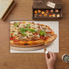Karışık Pizza - Italyan Pizzası Tasarımı 240 Parça Ahşap Puzzle Ahşap Kutuda  MP02460