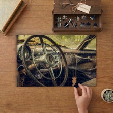 Terk Edilmiş Araba Iç Dizayn Tasarımı 240 Parça Ahşap Puzzle Ahşap Kutuda  MP05248