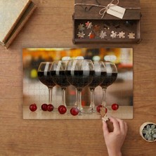 Şarap Kadehleri Tasarımı 240 Parça Ahşap Puzzle Ahşap Kutuda  MP00807