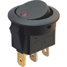 ALK IC-132 Yuvarlak 3 Pinli 220 Volt Nokta Işıklı Açma-Kapama Anahtarı