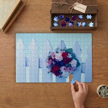 Çite Asılmış Çiçek Buketi Tasarımı 240 Parça Ahşap Puzzle Ahşap Kutuda  MP00205