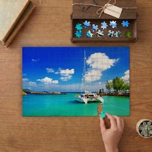 Deniz -Tekne- Tatil Tasarımı 240 Parça Ahşap Puzzle Ahşap Kutuda  MP00464