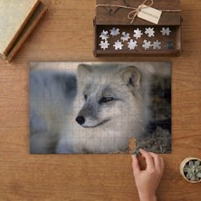 Beyaz Tilki - Kutup Tilkisi  Tasarımı 240 Parça Ahşap Puzzle Ahşap Kutuda  MP05287