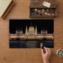 Macaristan Parlamento Binası Gece Manzarası Tasarımı 240 Parça Ahşap Puzzle Ahşap Kutuda  MP01569