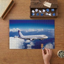 Bulutların Arasındaki Yolcu Uçağı Tasarımı 240 Parça Ahşap Puzzle Ahşap Kutuda  MP06481