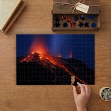 Yanardağ - Gece Manzarası  Tasarımı 240 Parça Ahşap Puzzle Ahşap Kutuda  MP03307