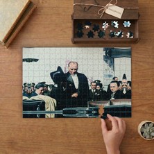 Mustafa Kemal Atatürk Tasarımı 240 Parça Ahşap Puzzle Ahşap Kutuda  MP02789