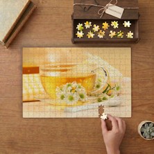 Papatya Çayı - Bitki Çayı Tasarımı 240 Parça Ahşap Puzzle Ahşap Kutuda  MP01686