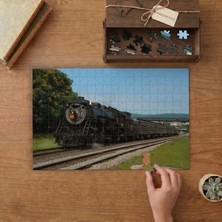 Nostaljik Tren - Lokomotif Tasarımı 240 Parça Ahşap Puzzle Ahşap Kutuda  MP05950