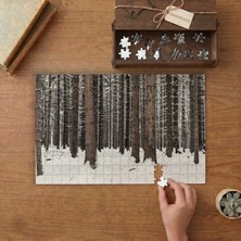 Ormanda Kar Manzarası- Ağaçlar- Doğa Tasarımı 240 Parça Ahşap Puzzle Ahşap Kutuda  MP00046