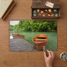 Kıyıdaki Sandallar - Doğa Manzarası Tasarımı 240 Parça Ahşap Puzzle Ahşap Kutuda  MP04489