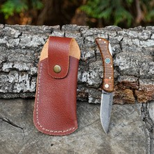 Köse Mehmet Katlanır Model  - Damascus Çelik - Mango Ağacı Sap - 15 cm