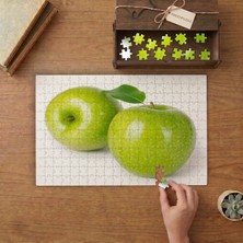 Yeşil Elmalar- Taze Sulu Elmalar Tasarımı 240 Parça Ahşap Puzzle Ahşap Kutuda  MP00379