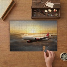 Bulutların Arasındaki Uçak  Tasarımı 240 Parça Ahşap Puzzle Ahşap Kutuda  MP04817