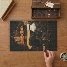 Kamp Baltası - Bıçak - Kamp Tasarımı 240 Parça Ahşap Puzzle Ahşap Kutuda  MP03975