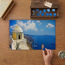 Santorini Adası Yunanistan- Manzara - Tatil Tasarımı 240 Parça Ahşap Puzzle Ahşap Kutuda  MP01187