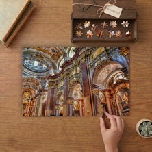 Kilise Mimari Iç Mekan  Tasarımı 240 Parça Ahşap Puzzle Ahşap Kutuda  MP07006