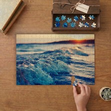 Deniz Dalgaları Mikro Çekim Tasarımı 240 Parça Ahşap Puzzle Ahşap Kutuda  MP07912