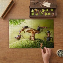 Karıncalar ve Mantar  Tasarımı 240 Parça Ahşap Puzzle Ahşap Kutuda  MP06568