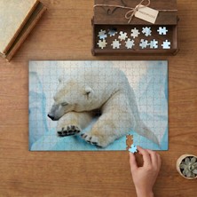 Uyuyan Kutup Ayısı Tasarımı 240 Parça Ahşap Puzzle Ahşap Kutuda  MP08183