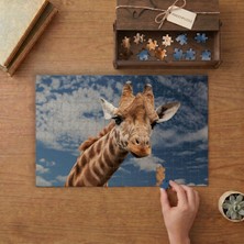 Sevimli Zürafa  Tasarımı 240 Parça Ahşap Puzzle Ahşap Kutuda  MP09786