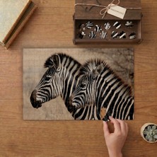 Zebralar Yakın Çekim  Tasarımı 240 Parça Ahşap Puzzle Ahşap Kutuda  MP09821