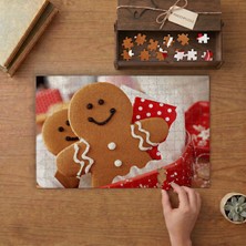 Noel Kurabiyeleri - Tarçınlı Kurabiyeler  Tasarımı 240 Parça Ahşap Puzzle Ahşap Kutuda  MP10560