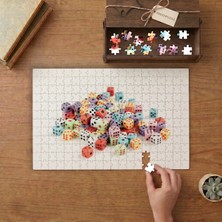 Renkli Zarlar Tasarımı 240 Parça Ahşap Puzzle Ahşap Kutuda  MP00288