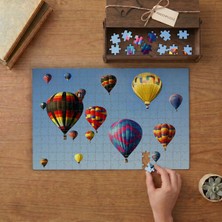 Renkli Sıcak Hava Balonları Tasarımı 240 Parça Ahşap Puzzle Ahşap Kutuda  MP11391