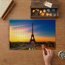 Paris - Gün Batımı - Eyfel Kulesi Tasarımı 240 Parça Ahşap Puzzle Ahşap Kutuda  MP07351
