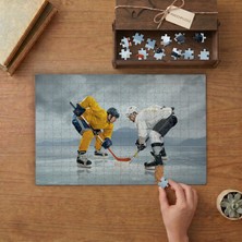Hokey Sporu Yapan Adamlar Tasarımı 240 Parça Ahşap Puzzle Ahşap Kutuda  MP00909