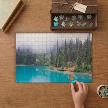 Çam Ağaçları - Göl - Doğa Manzarası Tasarımı 240 Parça Ahşap Puzzle Ahşap Kutuda  MP10268